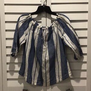 Young Fabulous & Broke Pre Loved Stripes Top in a Cotton/Linen Blend.